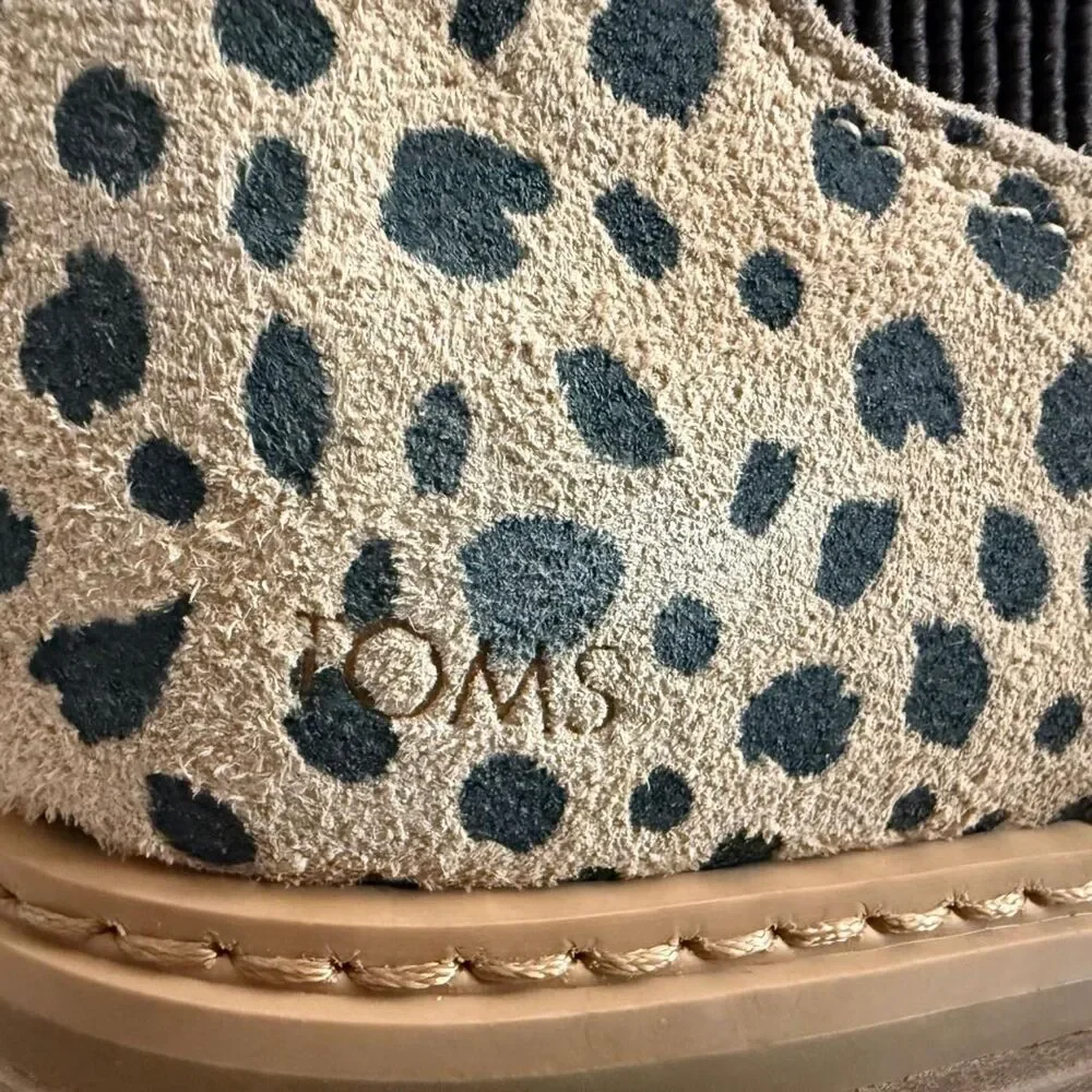 Toms Charli Desert Tan Cheetah Chelsea Pull On Boots, NWT! Size 11